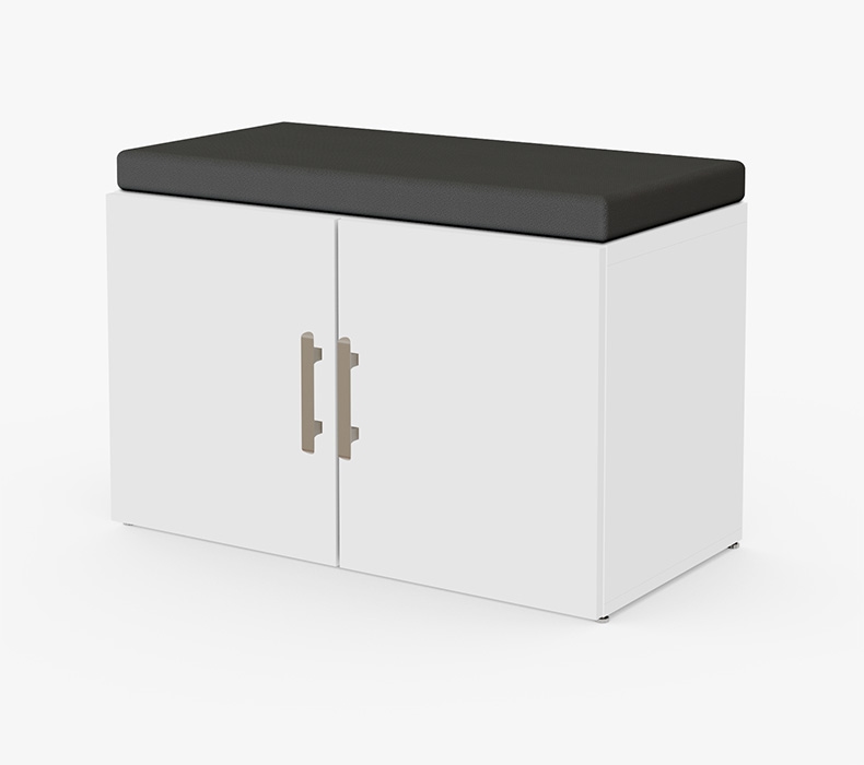 White MoPac Cabinet with cushion