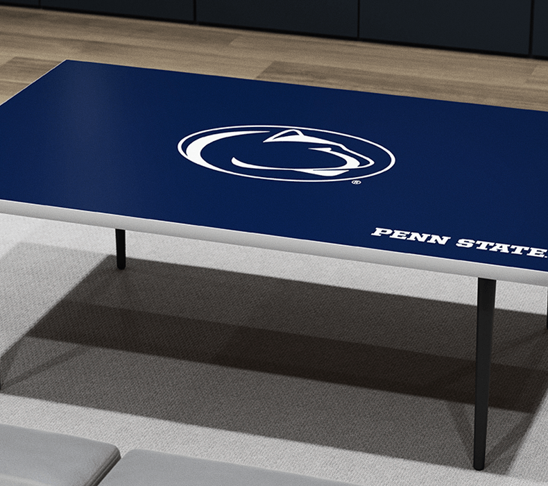 UPLIFT Collegiate Coffee Table featuring Penn State University branding 