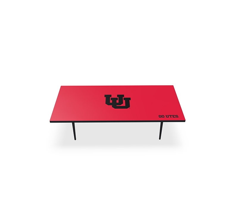 60" x 30" Red University of Utah Desktop on Slimline Coffee Table Legs