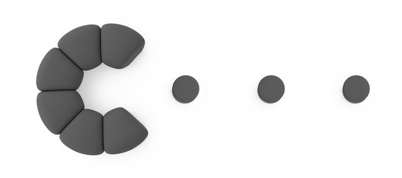 Dillo Arcade Configuration showing a Dillo Crescent and three Dillo Dots like PAC-MAN eating dots
