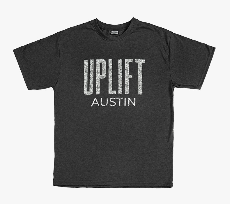 Front view of a gray Austin Short Sleeve T-Shirt