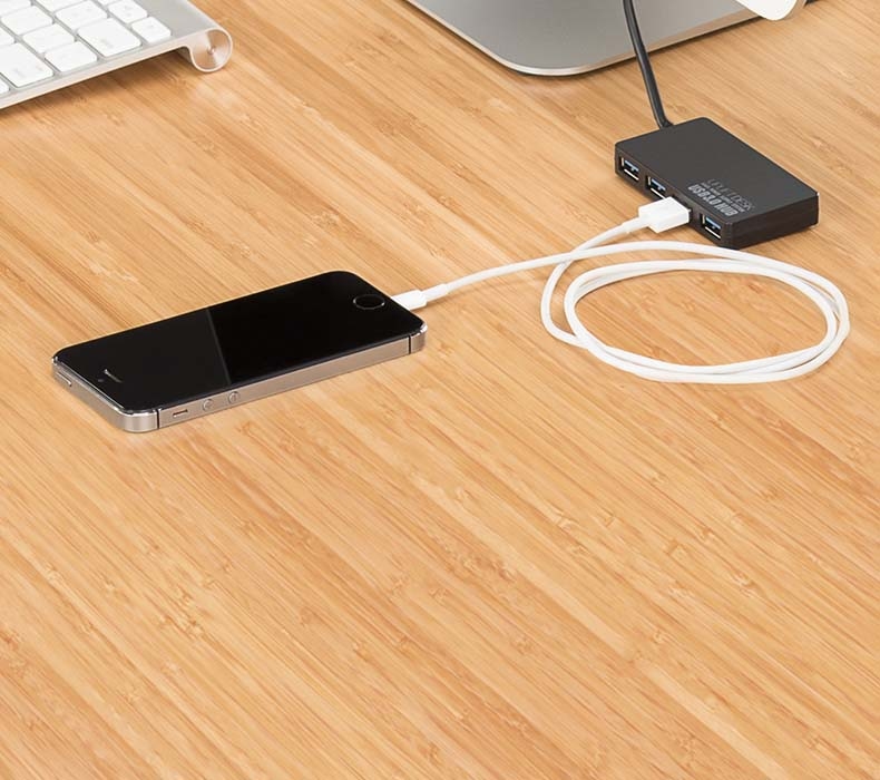 The UPLIFT 4-Port 3.0 USB Hub increases your USB ports four-fold at your desk.