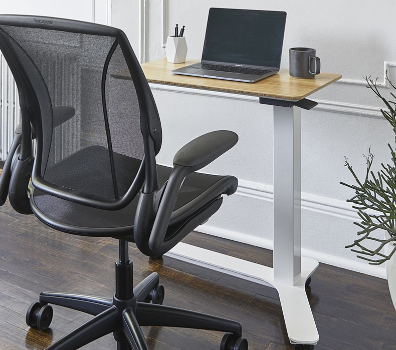 A Humanscale Float Mini Table in a home office