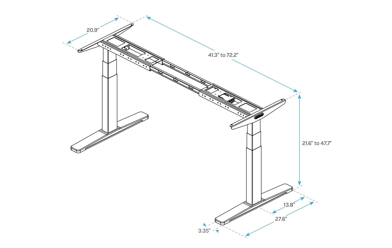 Product page: UPL959 UPLIFT 2-Leg Height Adjustable Conference Table