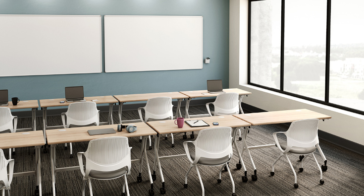 Pair Rollaway Nesting Chairs with Flip Top Tables to complete adaptable training spaces.