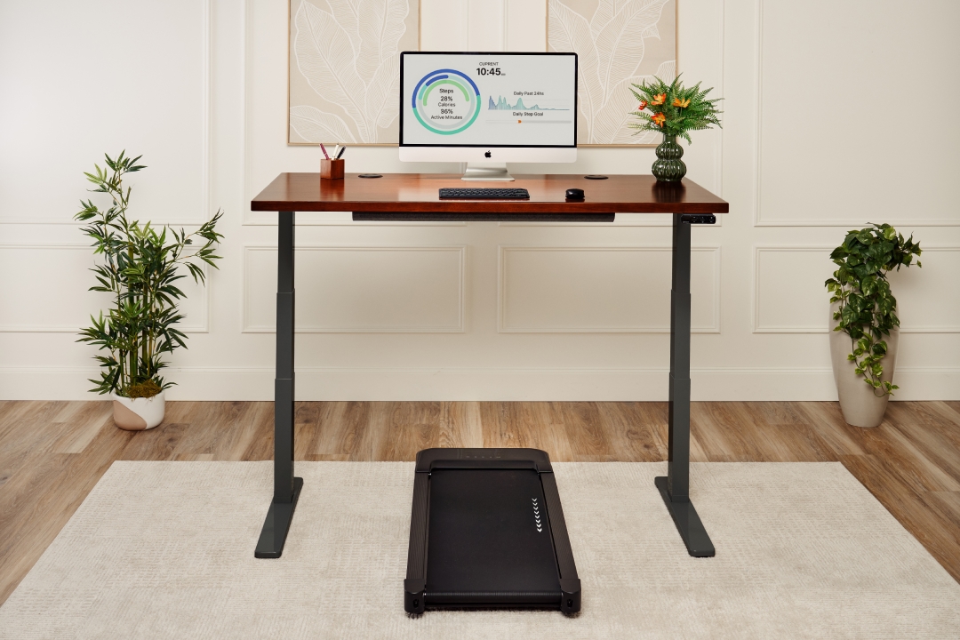UPLIFT 2 leg standing desk with an UPLIFT Inclining walking pad for a complete HSA/FSA Eligible purchase.