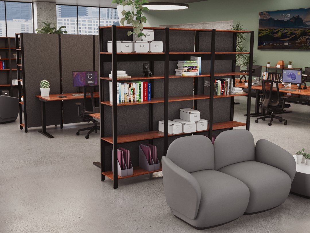 Sequence Shelving by UPLIFT Desk in open office