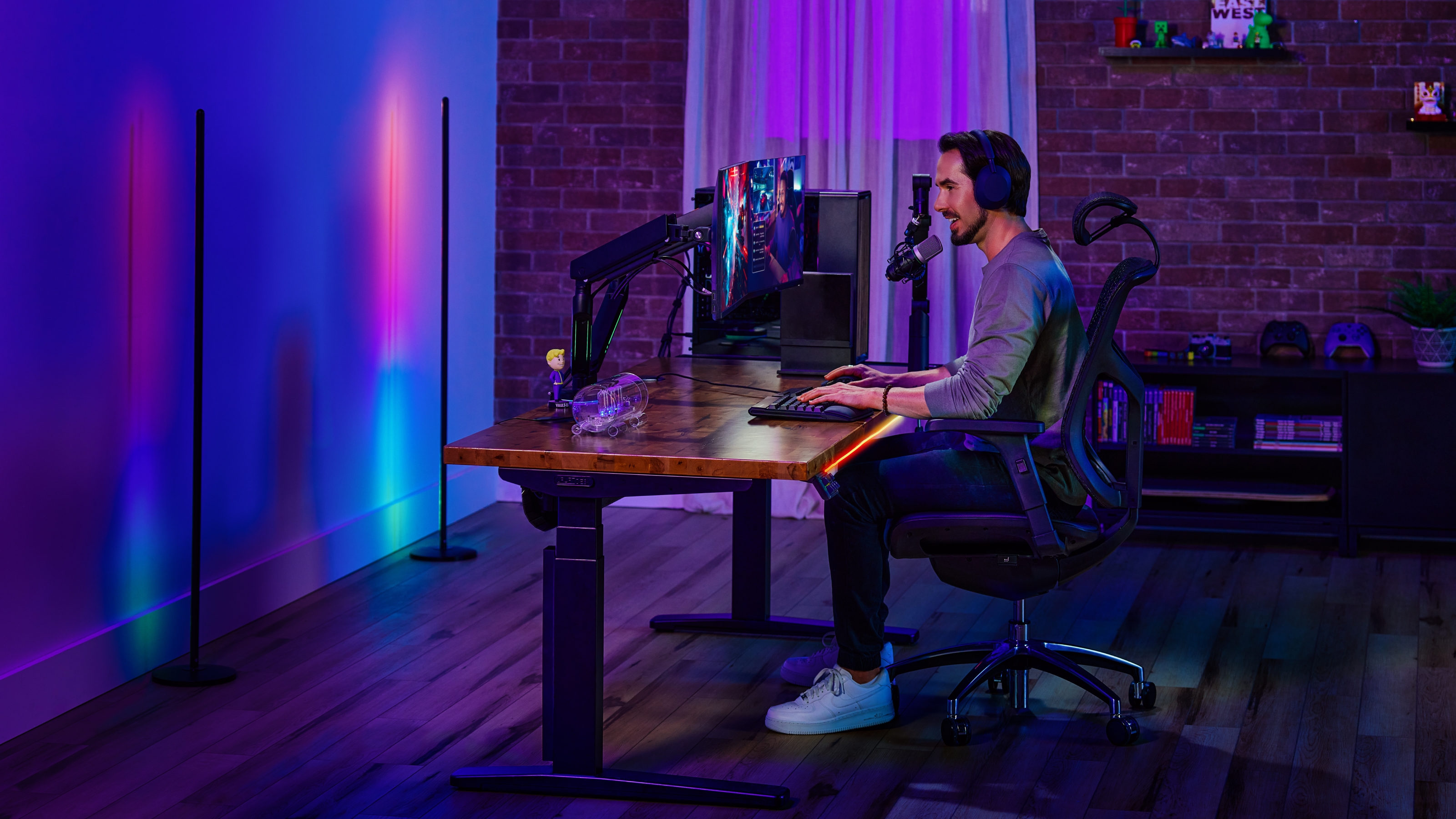 RGB standing desk configuration by UPLIFT Desk