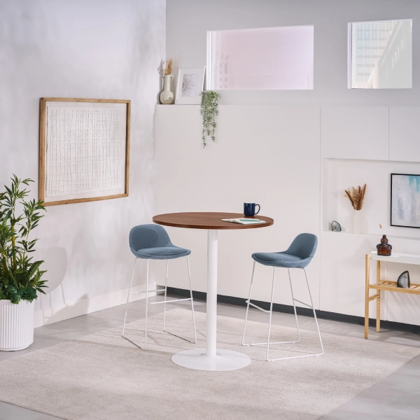 cafe table white frame laminate desktop