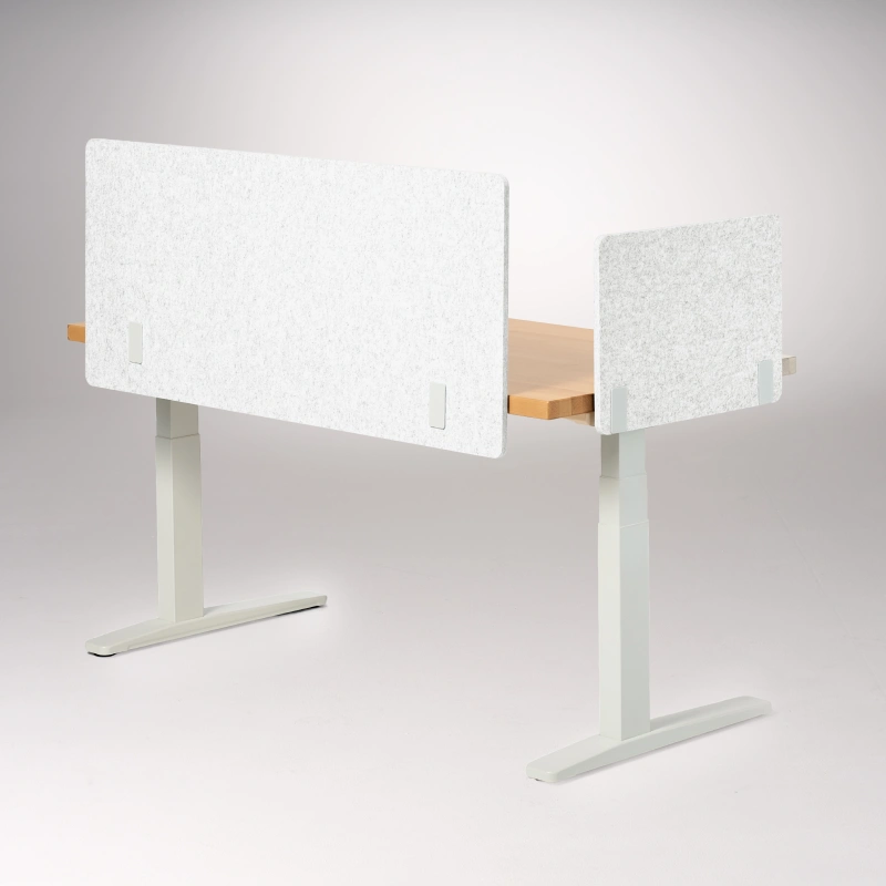 3- Sided Tall Acoustic Privacy Panels by UPLIFT Desk attached to an UPLIFT Standing Desk