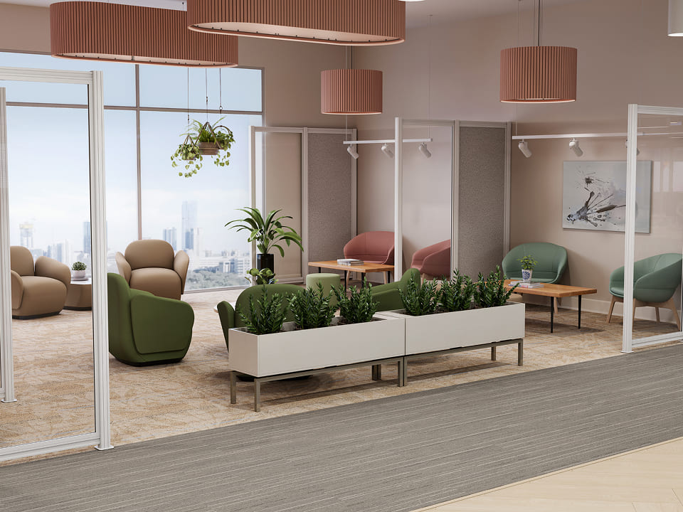 team lounge space with Dillo Lounge collection chairs