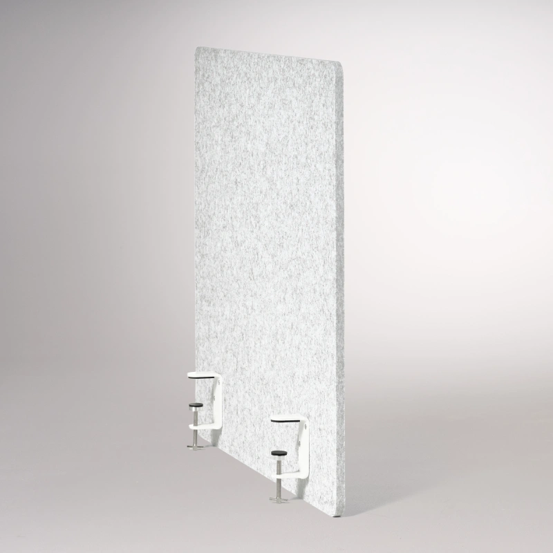 3-Sided Tall Acoustic Privacy Panels by UPLIFT Desk in Light Gray