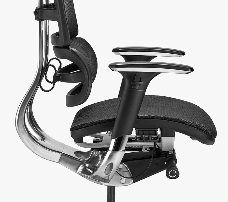 Close-up of a synchro-tilt mechanism of an Intuition Ergonomic Chair