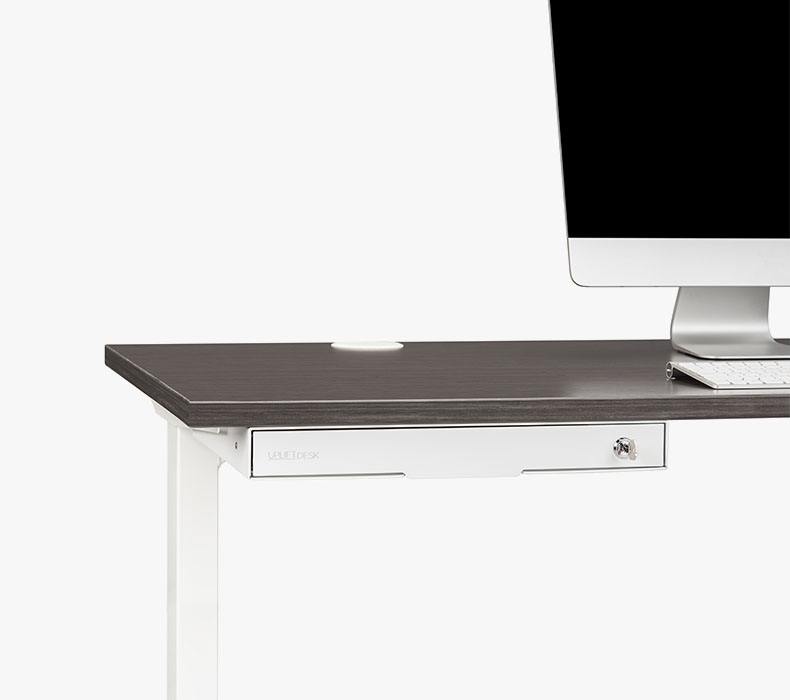 White Slim Desk Drawer on Desk