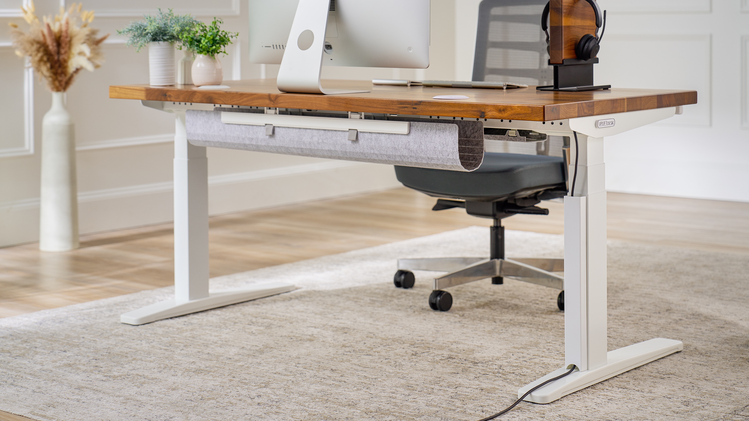 Magnetic Cable Channel desk setup.