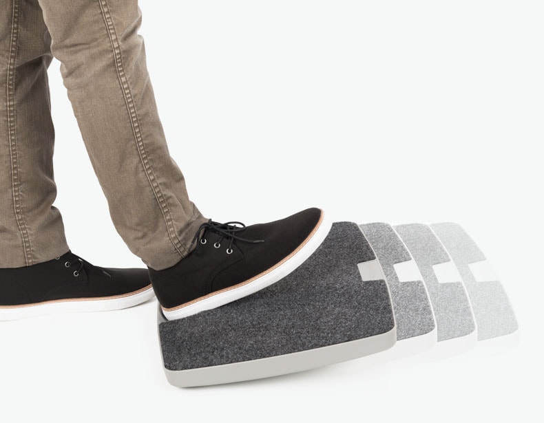 The Fit Motion Board's heel grab in action