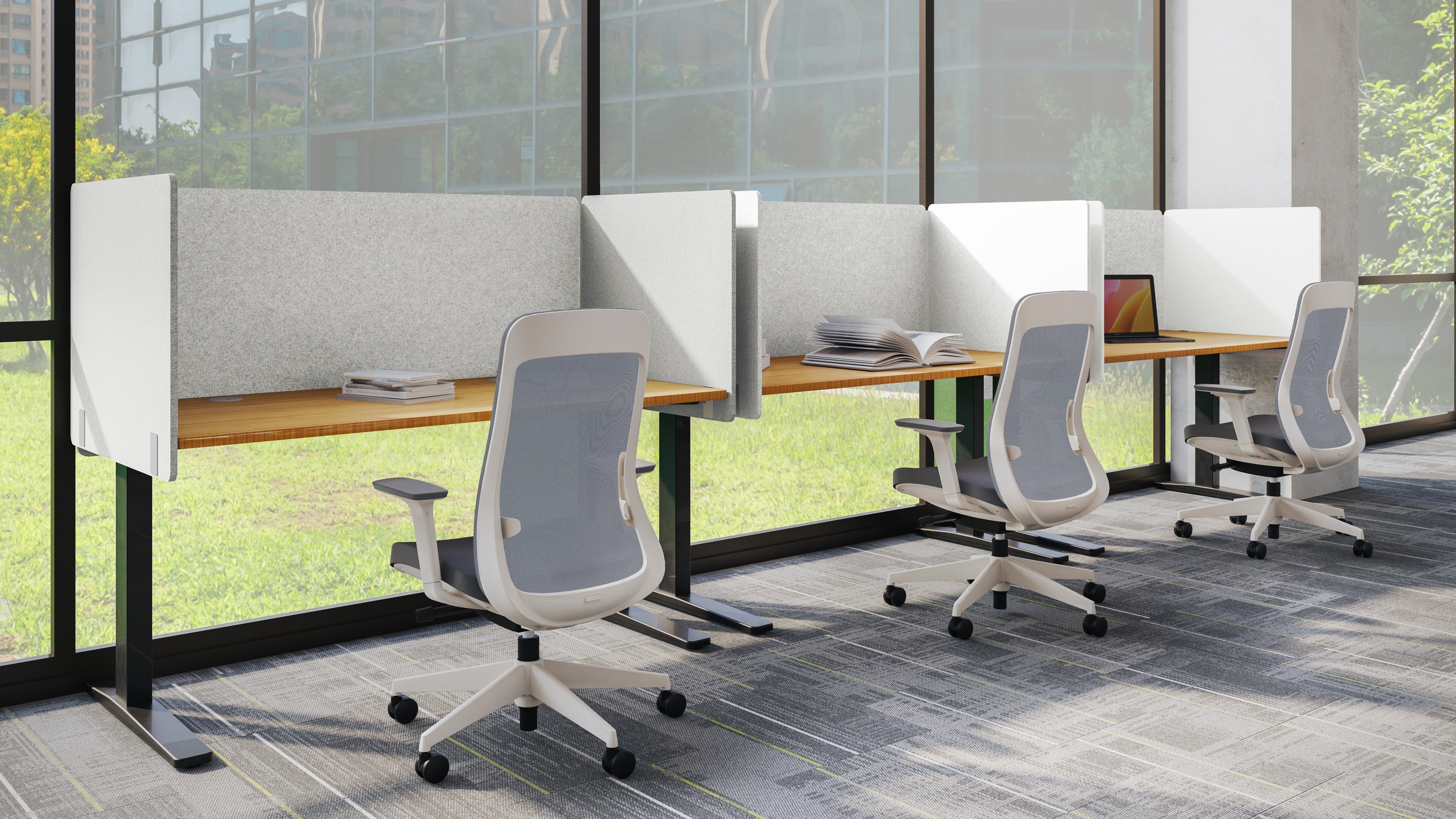 3-Sided Acoustic Privacy Panels by UPLIFT Desk