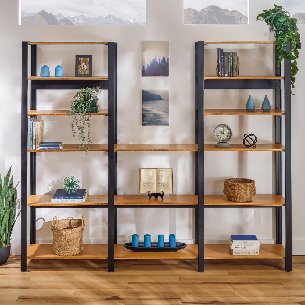 Bamboo Sequence Shelves with Black Frame