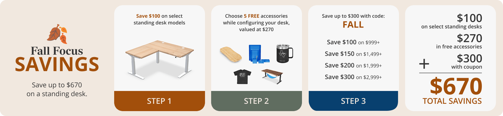 Fall Focus Savings: Save up to $670 on a Standing Desk