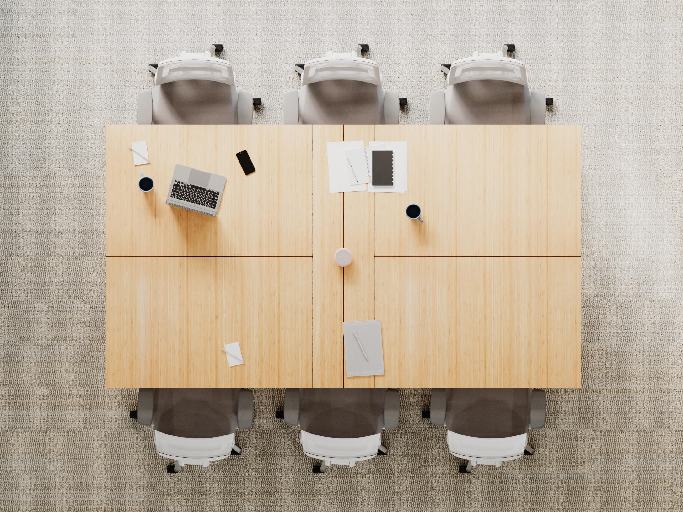 Conference table in bamboo