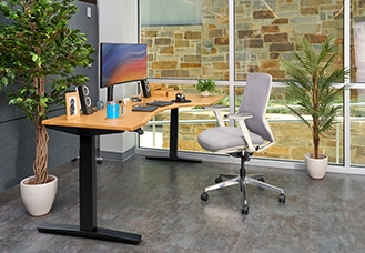 UPLIFT Curved Corner Standing Desk hover image