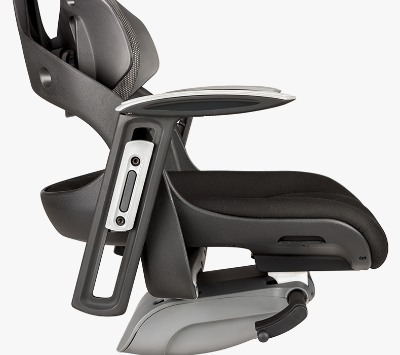 A side profile view of a Pursuit Ergonomic Chair