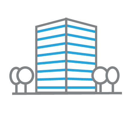 Icon of an office building with trees