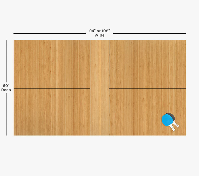 Conference Ping-Pong table top size infographic