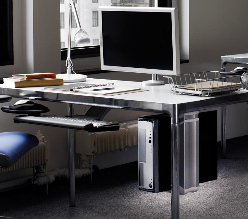 Work station with Humanscale CPU200 CPU HOLDER