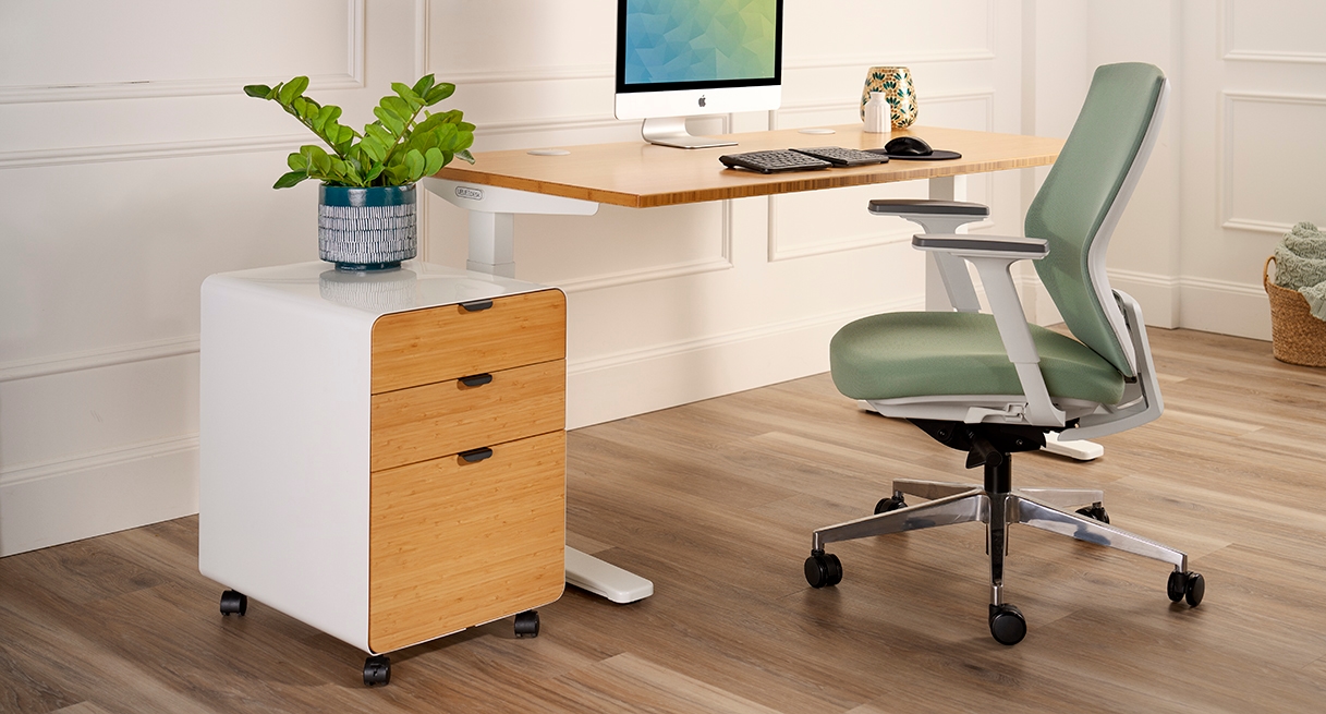 Aesthetically pleasing office with an UPLIFT Standing Desk, promoting productivity and health