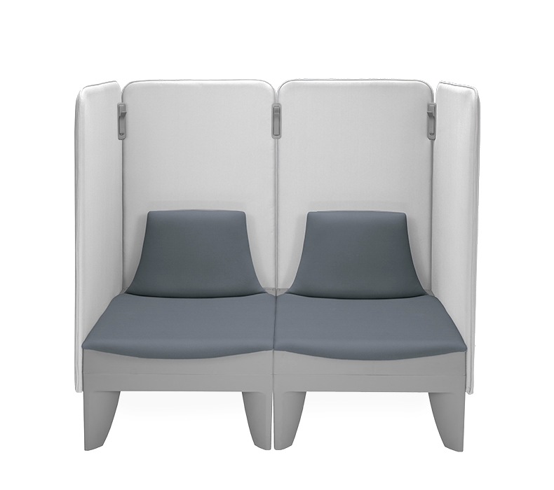 SoCo Privacy Screens with Linear and Corner Connectors and SoCo Seat with Back