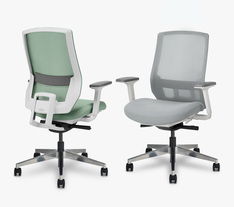 Sage and Fog Envoke Ergonomic Chairs without headrest