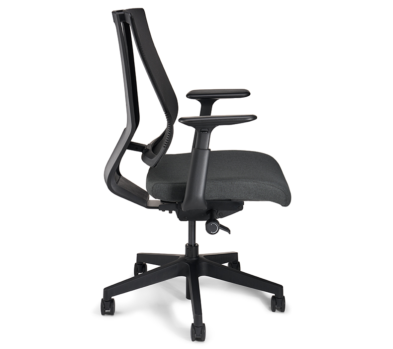 Side-view of the Clarksville Ergonomic Chair in black