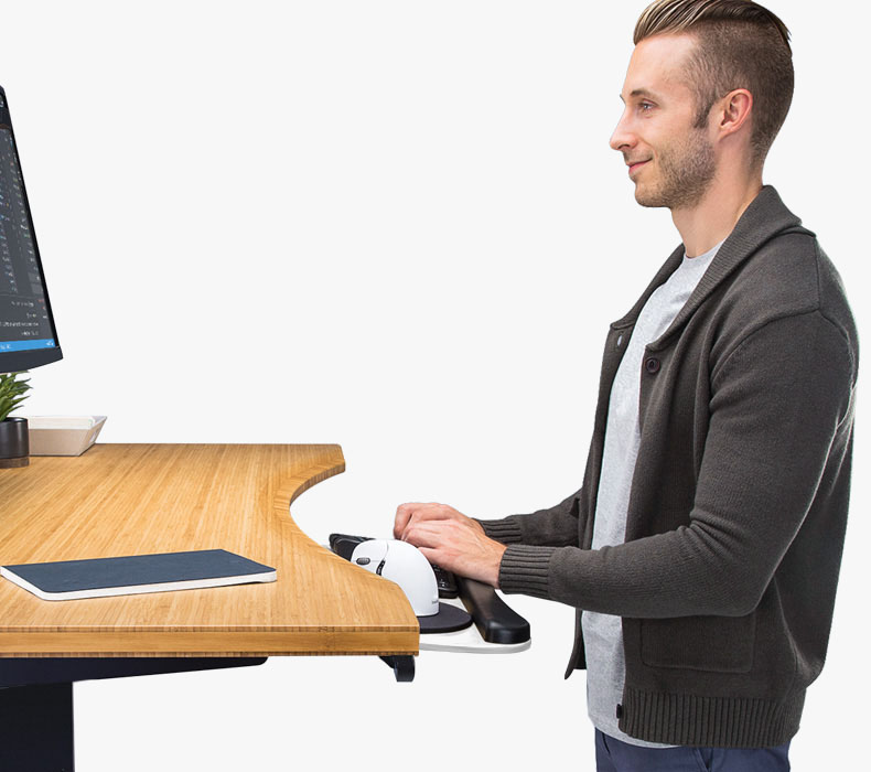 Position your keyboard closer to your lap for added comfort