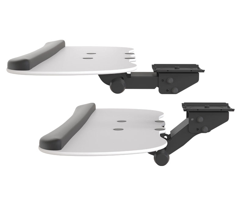 Height and depth adjustments allow for a customized typing position