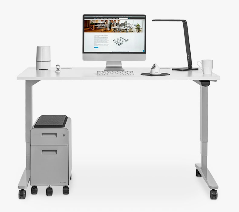 60" x 30" White Laminate UPLIFT Standing Desk with Advanced Paddle Keypad
