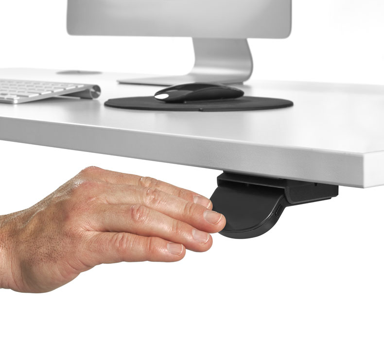 A hand tapping an Advanced Paddle Keypad
