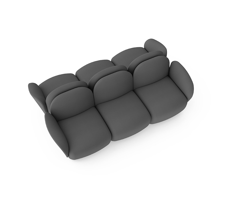 Dillo Dos Tres configuration with two back-to-back three seat sofas for flexible office lounge seating