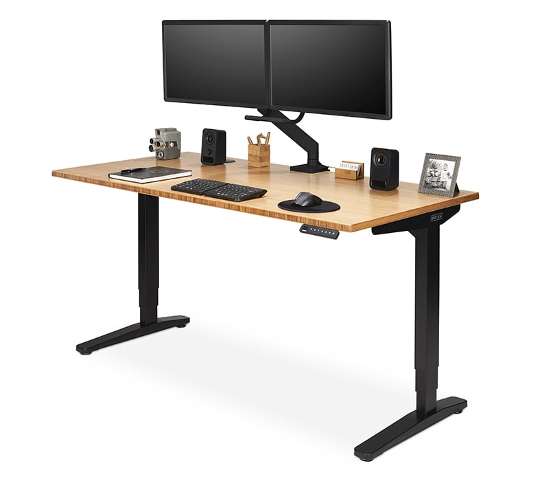 Ergonomic monitor mounts for two monitors