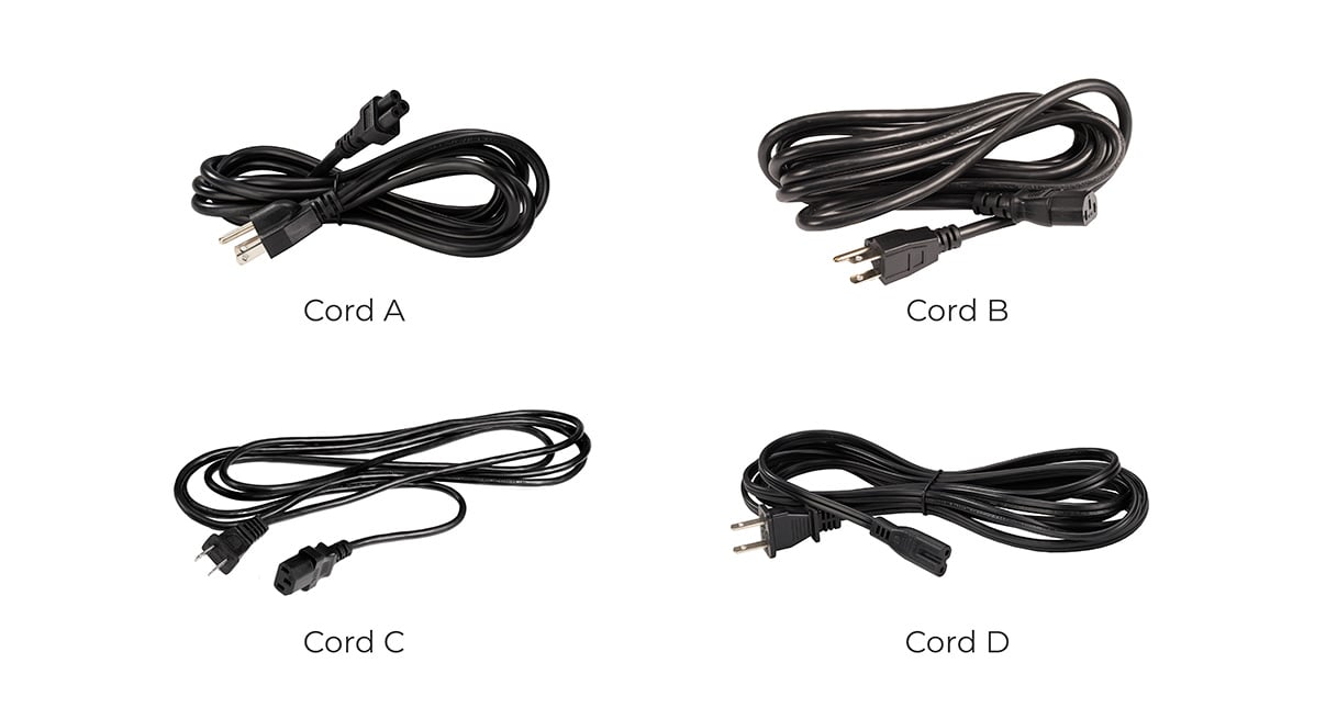 Short, long, and 90-degree connecting cables for UPLIFT Desks