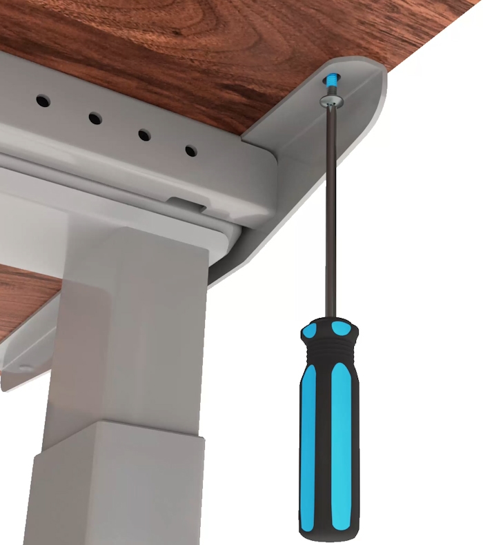 Image demonstrating threadlocked screws.