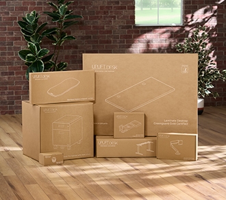 UPLIFT Desk cardboard boxes