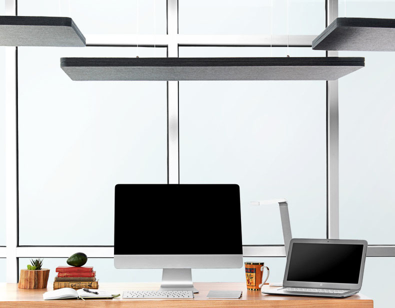 Desk Ceiling Rectangular Acoustic Ceiling Cloud | UPLIFT Desk