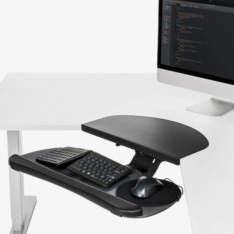 Corner Sleeve Uplift Desk, Best Keyboard Tray For Corner Desk
