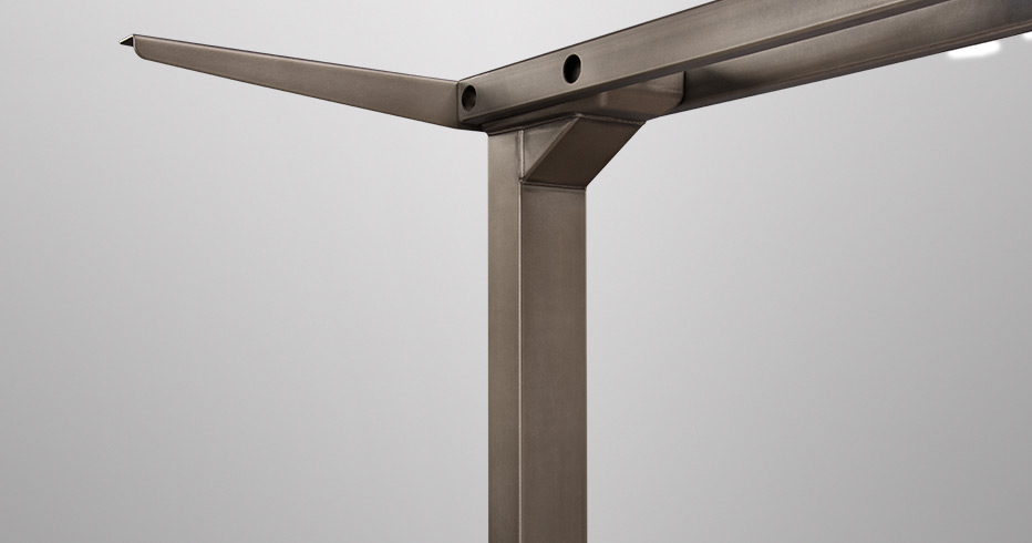 Height Adjustable Desk with Metallic Finish